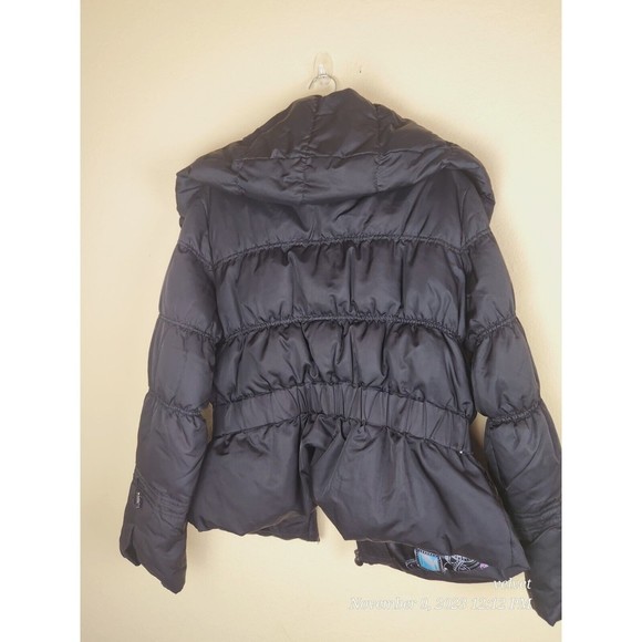 LAUNDRY BY DESIGN PUFFER BELTED COAT JACKET SZ XL DOWN FEATHERS Puffy Black - Picture 8 of 8
